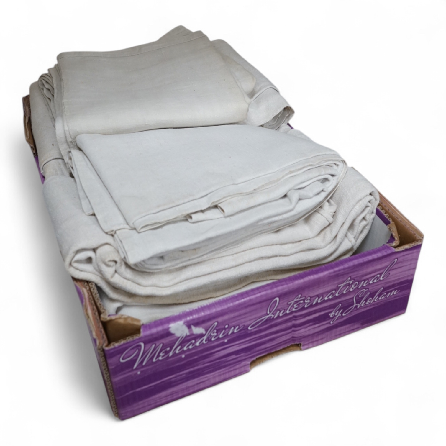 Six coarse French provincial linen sheets